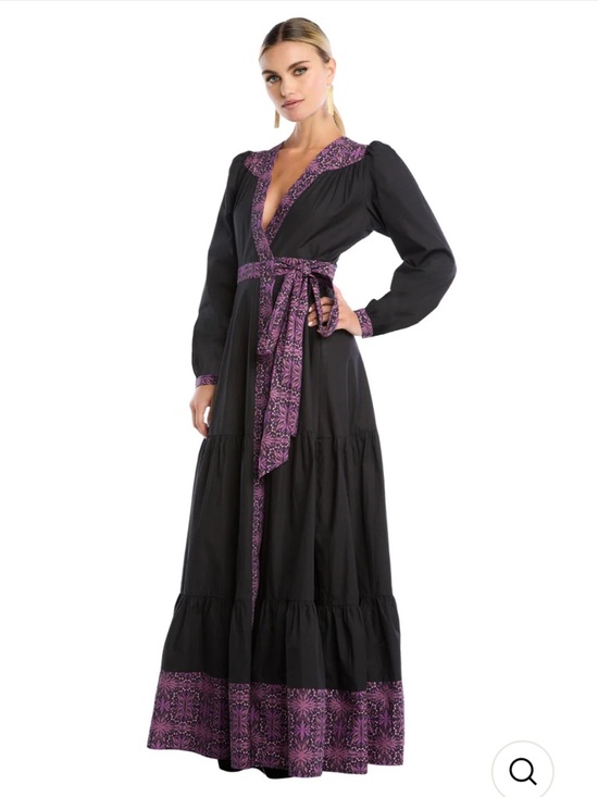 Allison New York Dresses & Skirts - Allison New York Madison Full Wrap Black & Purple Maxi Dress Size Medium